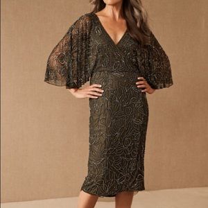 NWT BHLDN HANNON BEADED WRAP DRESS SZ 8 GREEN MOTB MOTG Z290-24